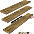 Sorbus Floating Shelves for Wall - 48 Inch Long Bathroom Shelves, Wall Decor for Bedroom, Kitchen, Living Room & Book Storage - Mounted Floating Shelf with Invisible Brackets (Rustic Brown, 3 Pack)