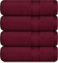 Casa Lino Face Towels & Body Wash Cloths for Showering - 100% Cotton Wash Cloths for Bathroom - Highly Absorbent & Quick Drying Washcloth Set - Cotton Washcloths 24 Pack (12" x 12") - (Burgundy)