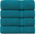 LANE LINEN 100% Cotton 4 Pack Bath Towels Set (28"x54") - Zero Twist, Large Cotton Towels for Bathroom - Quick Dry, Soft & Absorbent Bath Towel Set - Pre Shrunk, Wide Variety of Colors - Sea Port