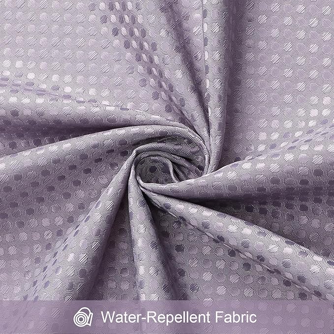 3 in 1 Long Purple Shower Curtain Set-72 W x 78 H, Lavender Waffle and PEVA Liner Set with 12 Stainless Steel Hooks, Waterproof Fabric for Bathroom