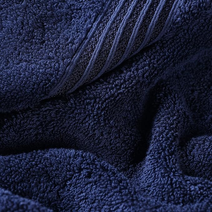 Superior Egyptian Cotton Bath Sheet Set, Oversized Towels for Home Bathroom, Master, Guest Bath, Decor Essentials, Quick Dry, Absorbent, Large Body Towel, Spa, Hotel, Resort, Set of 2, Navy Blue