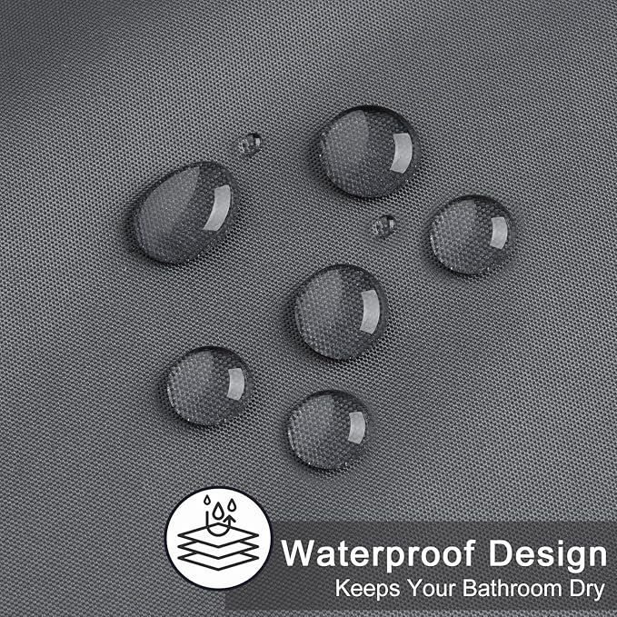 AooHome Standard Shower Liner, Solid Polyester Fabric Solid Shower Curtain Liner for Hotel with Hooks, Water Repellent, Weighted Hem, Charcoal, 72x72 inch