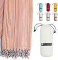 BAY LAUREL Turkish Beach Towel with Travel Bag 39 x 71 Quick Dry Sand Free Lightweight Large Oversized Towels Light