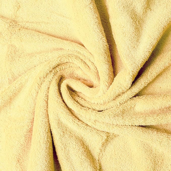 Melissa Linen, 4 Piece Washcloths, 12x12 in Turkish Soft Wash Cloth Set, Small Hand Towels, Rags for Face and Body, (Light Yellow Washcloths)