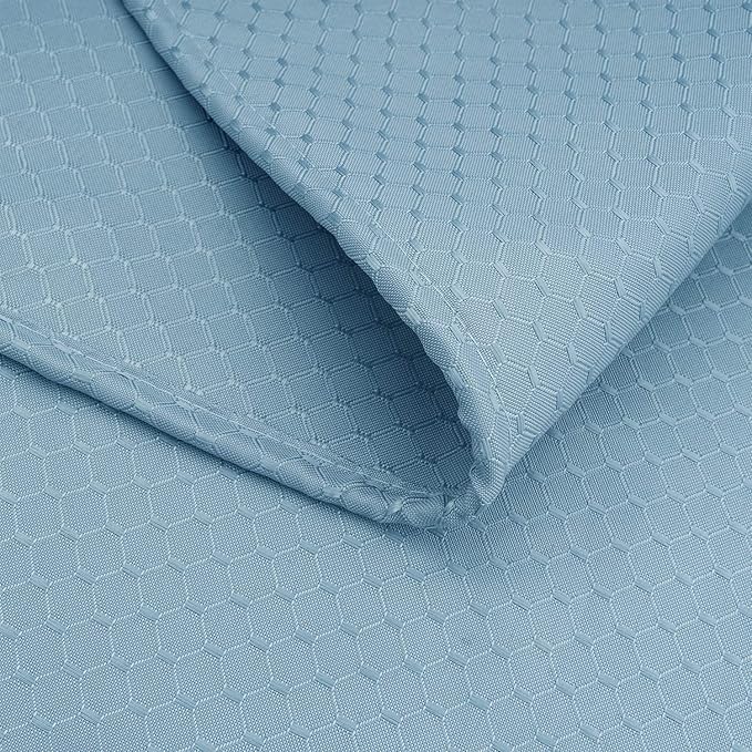 AooHome 36x72 Inch Stall Size Shower Curtain, Soft Fabric Waffle Weave Bathroom Curtain with Hooks, Weighted Hem, Heavy Duty, Water Repellent, Light Blue
