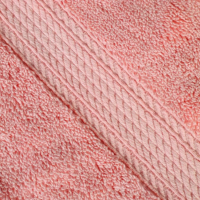 Superior Egyptian Cotton Pile Bath Sheet Set of 2, Ultra Soft Luxury Towels, Thick Plush Essentials, Absorbent Heavyweight, Guest Bath, Hotel, Spa, Home Bathroom, Shower Basics, Tea Rose