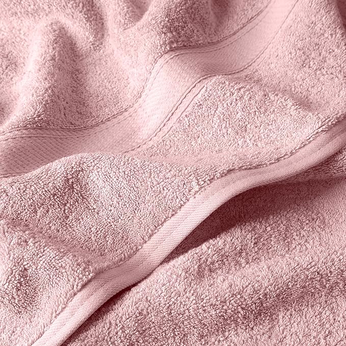 Superior Egyptian Cotton Pile 6 Piece Towel Set, Includes 2 Bath, 2 Hand, 2 Face Towels/Washcloths, Ultra Soft Luxury Towels, Thick Plush Essentials, Guest Bath, Spa, Hotel Bathroom, Tea Rose