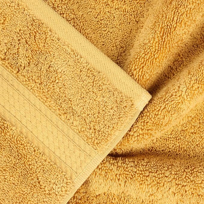 BLUENILEMILLS Madison Egyptian Cotton Towels, Towel Set for Bathroom, Shower, Hotel, Plush, 800 GSM, Highly Absorbent and Ultra-Soft Towels, Bath Essentials, 6 Piece Assorted Towel Set, Gold
