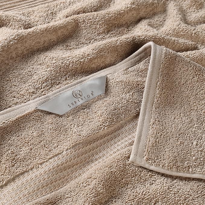 Superior Egyptian Cotton 6-Piece Towel Set, Bathroom Essentials, Towels For Bathroom, Apartment, Airbnb, Guest Bath, Face, Hand, Bath Towels, Washcloths, Absorbent, Fast Drying, Taupe