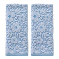 SKL Home Floral Jacquard Hand Towel Set, Sky Blue, 2 Count