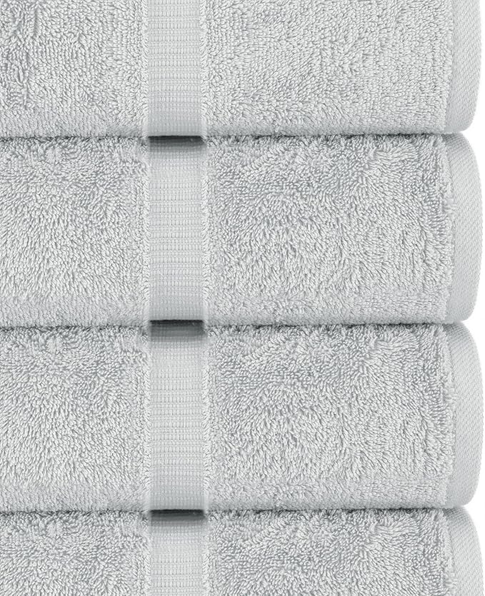 Chakir Turkish Linens | Hotel & Spa Quality 100% Cotton Premium Turkish Towels | Soft & Absorbent (8-Piece Towel Sets, Silver Gray)