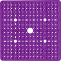 Large Clear Purple Square Shower Mat Non Slip 27 x 27 Inch, Soft Bath Mat Tub Mat for Inside Shower Floor, Bathroom Shower Stall Mats With Big Suction Cup Drain Hole, Easy Washable, BPA-Free