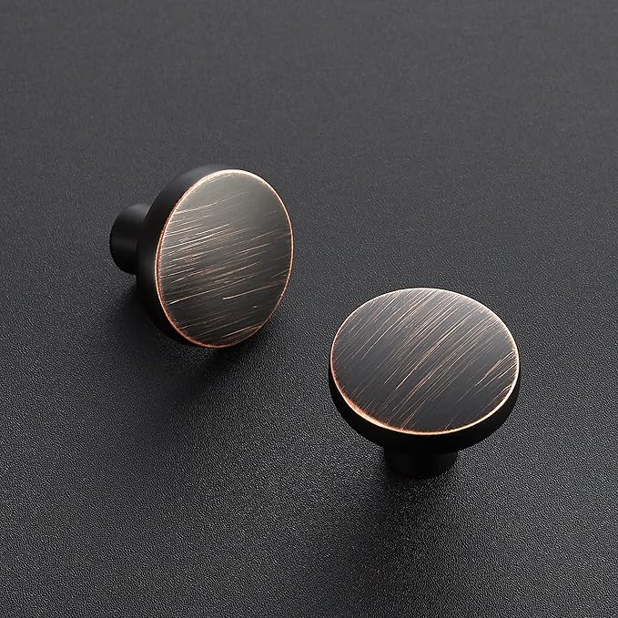 Ravinte 30 Pack Drawer Pulls 1-1/4 Inch Kitchen Cabinet Knobs Solid Round Dresser Drawer Knobs Oil-Rubbed Bronze Dresser Knobs Drawer Knobs Simple Cabinet Hardware for Cupboard Drawer Pulls