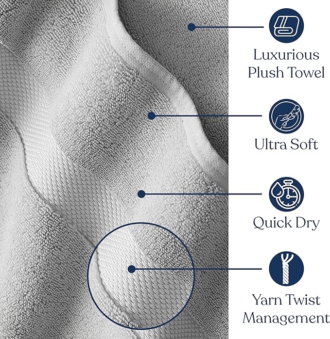 Delara Organic Cotton Luxuriously Plush Washcloths Pack of 6 | GOTS & Oeko-TEX Certified | Premium Quality Face Towels | Feather Touch Technology|650 GSM Long Staple|Soft, Quick Dry & Ultra-Absorbent