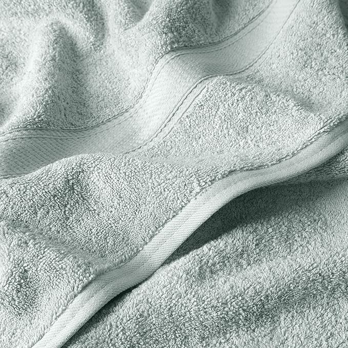Superior Egyptian Cotton Pile 6 Piece Towel Set, Includes 2 Bath, 2 Hand, 2 Face Towels/Washcloths, Ultra Soft Luxury Towels, Thick Plush Essentials, Guest Bath, Spa, Hotel Bathroom, Sea Foam