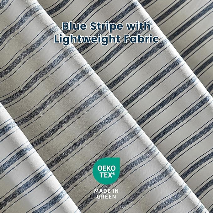 SLEEP ZONE Shower Curtain Liner, Waffle Shower Curtains for Bathroom, Heavy Duty Thick Fabric Shower Curtains - 285GSM Luxury Weighted Polyester Bath Curtain, 72" × 84" (Blue)