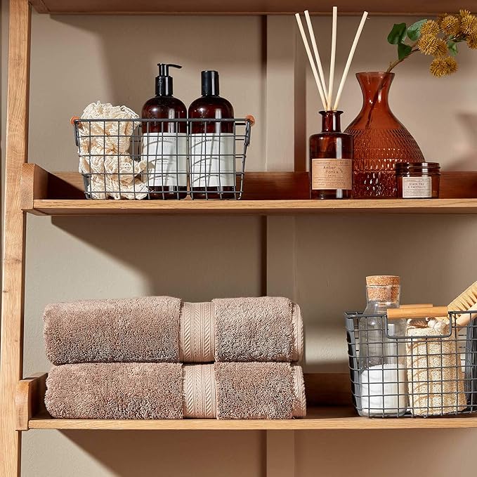 Christy Renaissance 6 Piece Brown Towel Set| 100% Egyptian Cotton | Luxury Bathroom Towels | Soft and Super Absorbent | 675 GSM | 2 Bath Sheet 2 Hand 2 Face | Mink