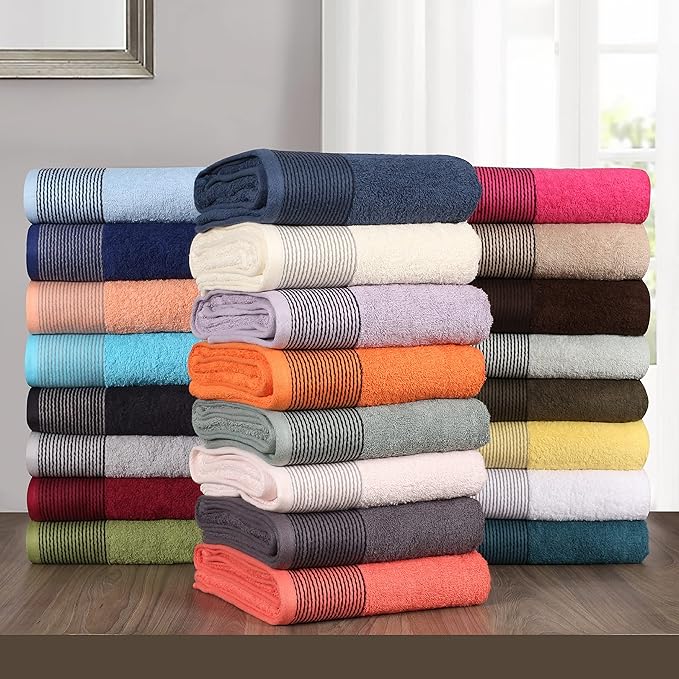 Belizzi Home 100% Cotton Ultra Soft 6 Pack Towel Set, Contains 2 Bath Towels 28x55 inchs, 2 Hand Towels 16x24 inchs & 2 Washcloths 12x12 inchs, Compact Lightweight & Highly Absorbant - Kiwi Green