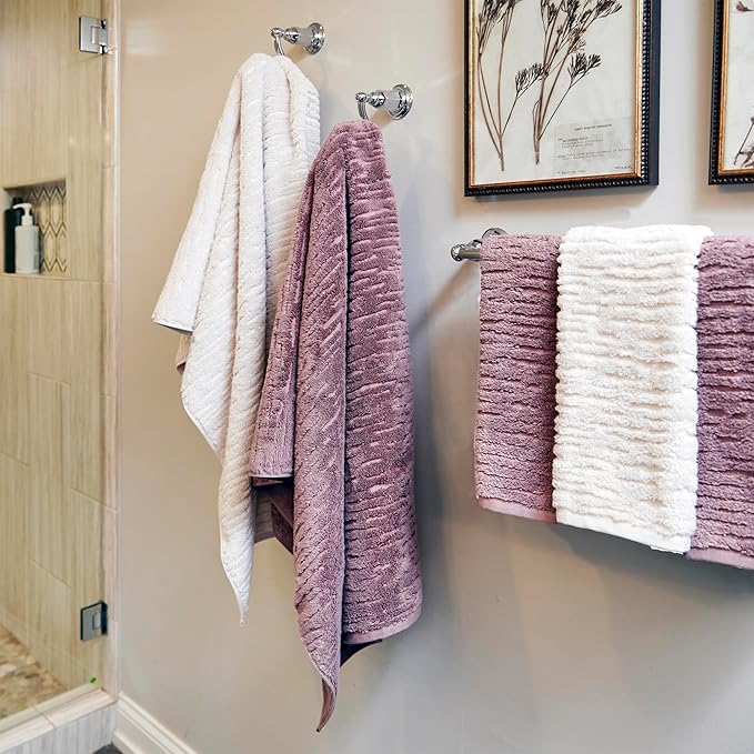SKL Home CloudSoft Cotton Luxury 4 Pc Bath Towel Set, Plum