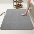 HOMBYS 58 x 32 Extra Large Shower Mat for Shower Stall Tub, Non Slip Bath Mat Bathroom Accessories, PVC Loofah Mats for Shower and Bathroom, Quick Drying, (Grey, 58"x32")