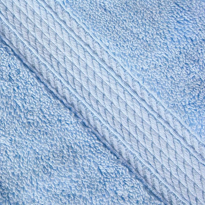 Superior Egyptian Cotton Pile Bath Sheet Set of 2, Ultra Soft Luxury Towels, Thick Plush Essentials, Absorbent Heavyweight, Guest Bath, Hotel, Spa, Home Bathroom, Shower Basics, Light Blue