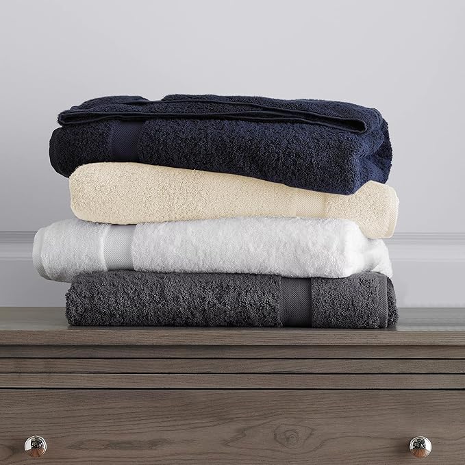 Delara 100% Organic Cotton Towels 650 GSM Plush Feather Touch Quick Dry Bath Towel, Pack of 8 GOTS Certified, Oeko-Tex Green Certified, Organic Cotton Bath Towel, 30"X58"
