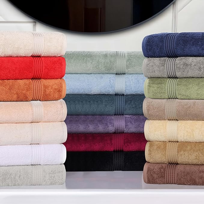 Superior Egyptian Cotton 8-Piece Hand Towel Set, Towel Basics for Quick Dry, Absorbent Small Towels, Facial, Spa, Kitchen, Bathroom Essentials, Apartment, Guest Bath, Soft, Washcloth, Gold