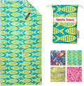 4Monster Microfiber Beach Towel Quick Dry,Super Absorbent Lightweight Travel Towel for Swimmers, Sand Free Camping Towel, Beach Towels for Pool,Swim,Water Sports,Yoga