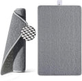 Non Slip Shower Mat Bathtub Mat 16x24 Inch, Quick Dry Bath Mat with Drain, Soft PVC Imitation Loofah Foot Scrubber Bath Mats for Bathroom Tub Shower Floor, Hangable & Hook Included, Gray