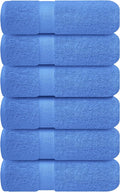 Infinitee Xclusives Blue Hand Towels for Bathroom - Set of 6 (16x28 inches) 600 GSM, 100% Cotton Ultra Soft, Quick Drying, Hotel Quality Hand Towel Set (Eloquent Blue)