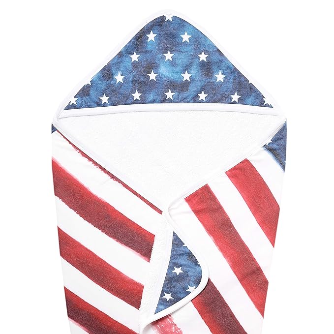 Copper Pearl Hooded Bath Towels Premium Knit/Terry Cloth Baby Towels with Hood, Pockets, and Cool Designs - Great to Gift and Make Bath Time Fun - Baby Bath Towel, Patriot