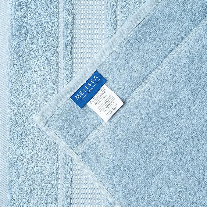 Melissa Linen, Fingertip Towels 4 Pack, 100% Turkish Cotton, Small Hand Towels for Body and Face, 12 x 18 in, Soft and Absorbent, Quick Dry, (Ocean Blue Fingertip Towels)