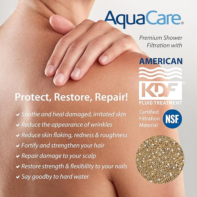 AquaCare High Pressure 6-way Dual Shower Head Combo with Built-in Filter & Power Wash - Clean Tub, Tile & Pets. Remove Chlorine, Lead & Toxins from Water to Protect Skin, Hair, & Nails. Nickel Finish