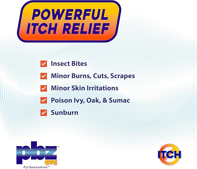 PBZ OTC Antihistamine Cream with 1% Tripelennamine, Kid Safe Itch Relief, 1 oz
