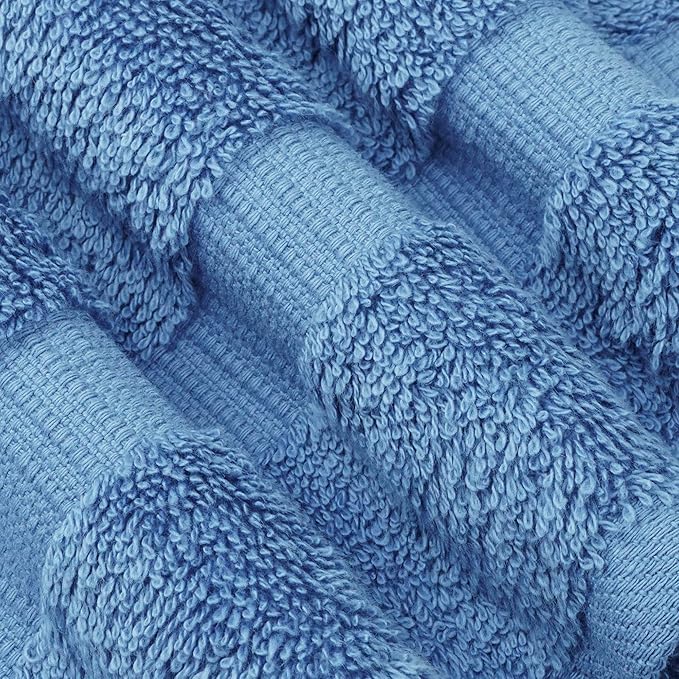 Luxury Hotel & Spa 100% Cotton Premium Turkish Bath Towels, 27" x 54'' (Set of 4, Wedgewood)
