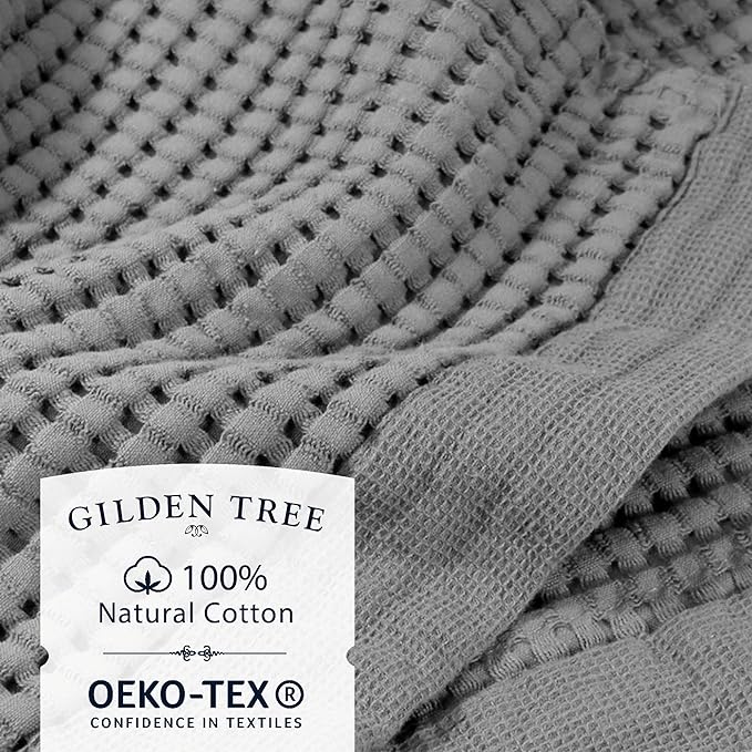 GILDEN TREE Waffle Bath Sheet Quick Dry Towel, Thin Luxury Bath Towels, Bath Sheets 40x80 Large Bath Towels, Modern Style (Slate)