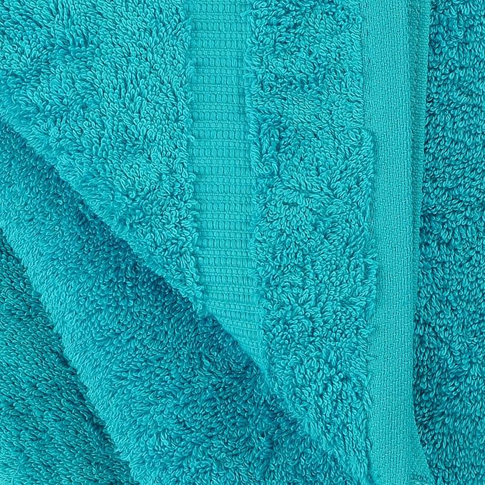 Towel Bazaar Premium Cotton Super Soft and Absorbent Turkish Towels (8-Piece Towel Set, Aqua Blue)