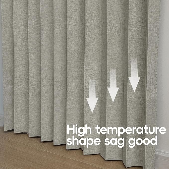 Accordian Door Curtain, 100% Blackout Folding Magnetic Doorway Curtains,Linen Style Closet Doors,for Room Divider,Privacy Protection（W72 x L78,Grey,1 Panel）