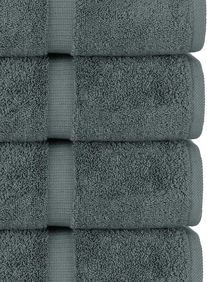 Chakir Turkish Linens |Hotel & Spa Quality 100% Cotton Premium Turkish Towels | Soft & Absorbent (Dark Gray, 6-Piece Towel Sets)