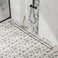 Neodrain 48-Inch Linear Shower Drain with Tile Insert Grate, Matte Black 304 Stainless Steel Rectangle Shower Floor Drain, Linear Drain with Leveling Feet, Hair Strainer