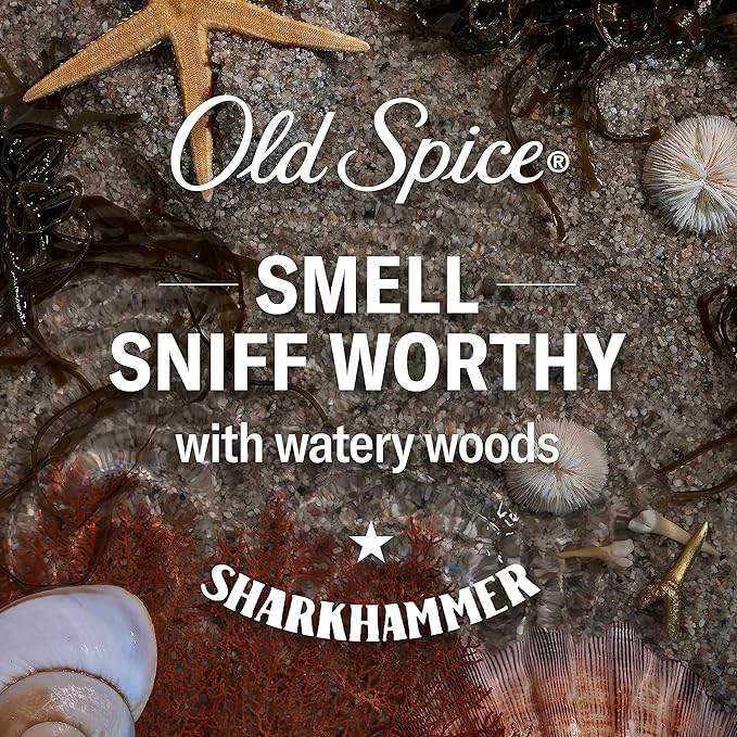 Old Spice Cleansing Body Wash for Men, 3X Defense, 24/7 Shower Fresh with Lasting Scent, 2-in-1 Body & Face Wash, Sharkhammer Scent, 24 oz (Pack of 4)