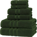 Luxury Hotel & Spa, Turkish Cotton Dark Green Towels Bathroom Sets | 6 Pieces Dark Green Bath Towels Soft and Absorbent Green Towel Set for Your Bathroom