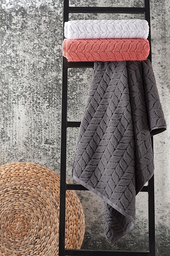 BAGNO MILANO Turkish Cotton Ultra-Soft Plush Absorbent Quick Dry Bathroom Towel Set, Made in Turkey (PetrolBlue, 6 pcs Towel Set)