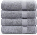 LANE LINEN 100% Pure Cotton Bath Sheets Set of 4 (35"x66") - Ring Spun, Ultra Soft, Skin Friendly & Highly Absorbent Extra Large Towel - Multipurpose Premium Hotel Quality Bathroom Towels - Space Grey