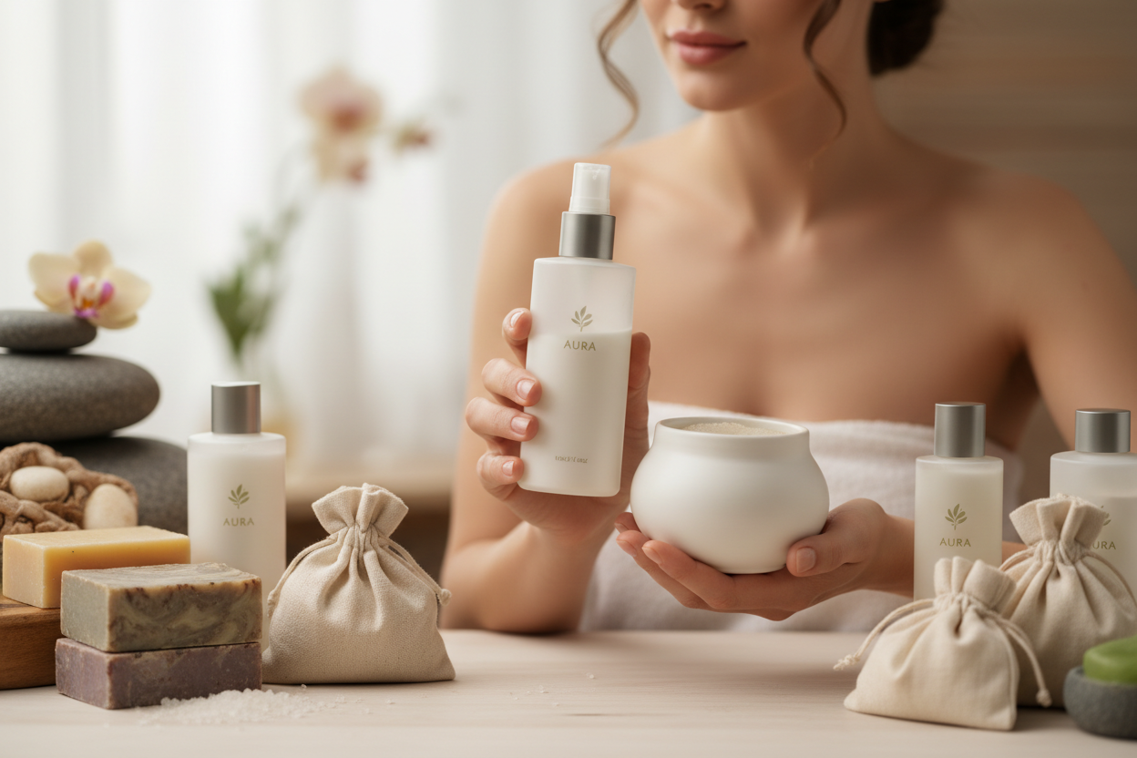 Bath & Body Products  with model real image